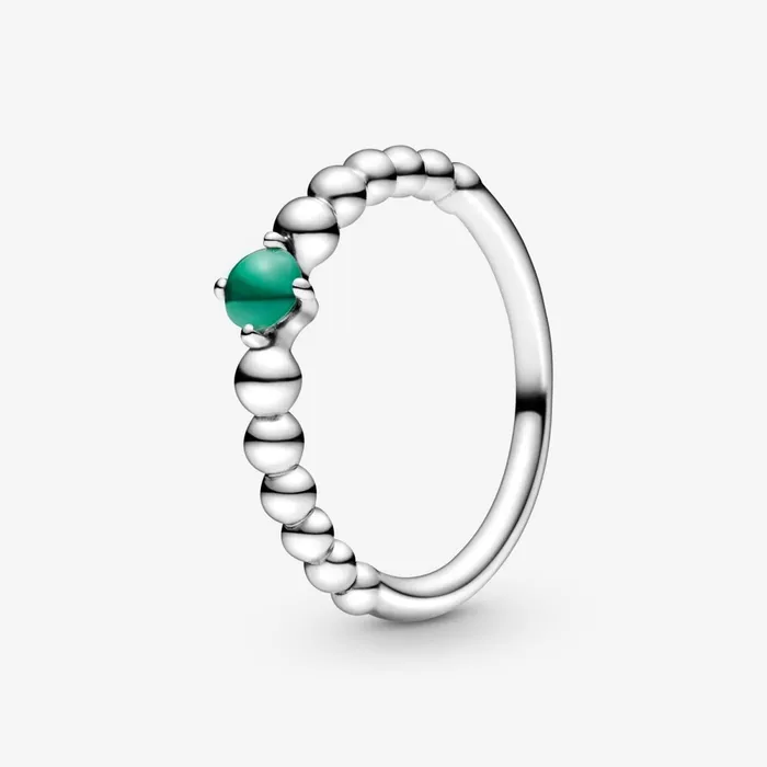Birthstone Rings Women Pandora May Birthstone Beaded Ring Green