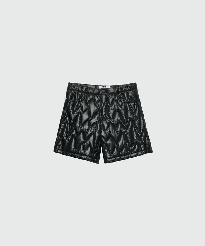 Black Quilted 034Themwave034 Pattern Shorts Men MSGM Pants And Shorts