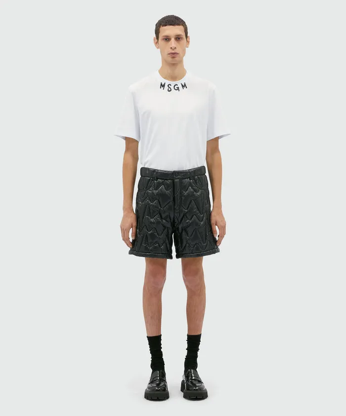 Black Quilted 034Themwave034 Pattern Shorts Men MSGM Pants And Shorts