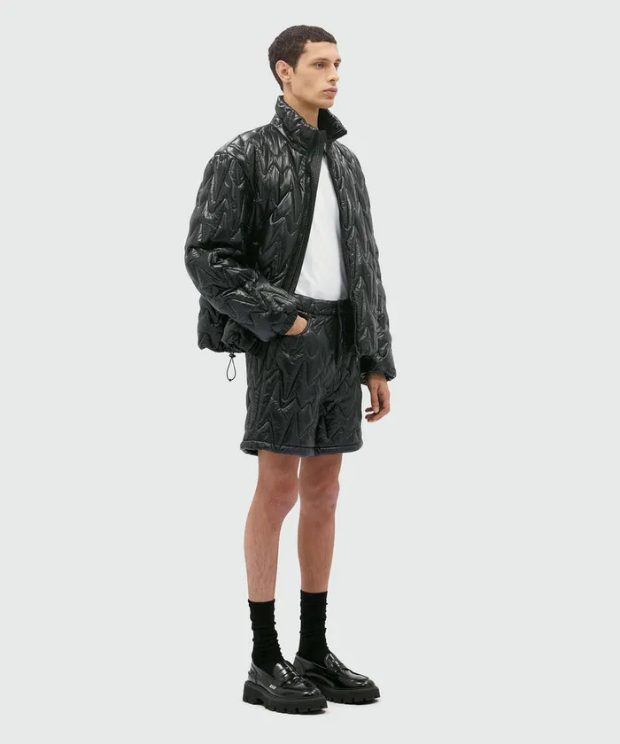 Black Quilted 034Themwave034 Pattern Shorts Men MSGM Pants And Shorts