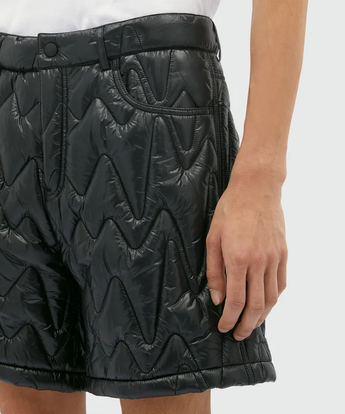Black Quilted 034Themwave034 Pattern Shorts Men MSGM Pants And Shorts
