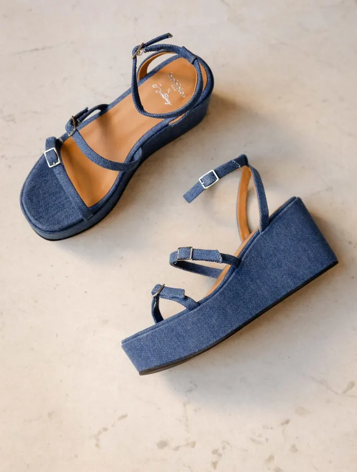 Bobbies Heeled Sandals Citta Stone Denim 8211 Women