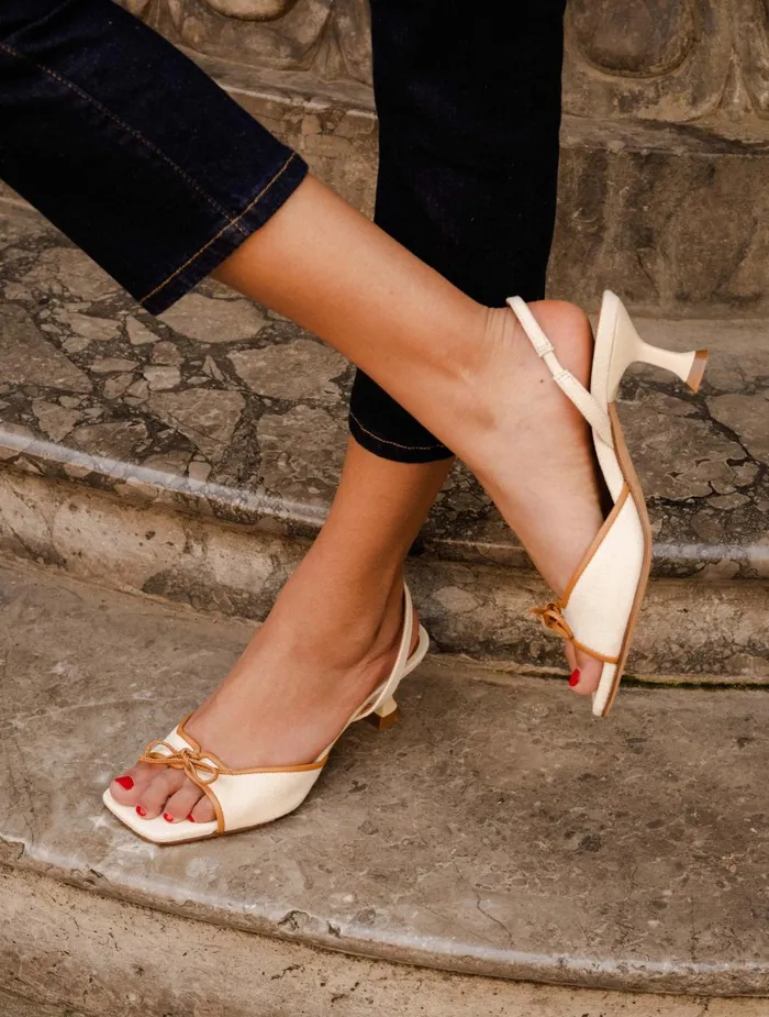 Bobbies Heeled Sandals Pier Toledo Linen 8211 Women
