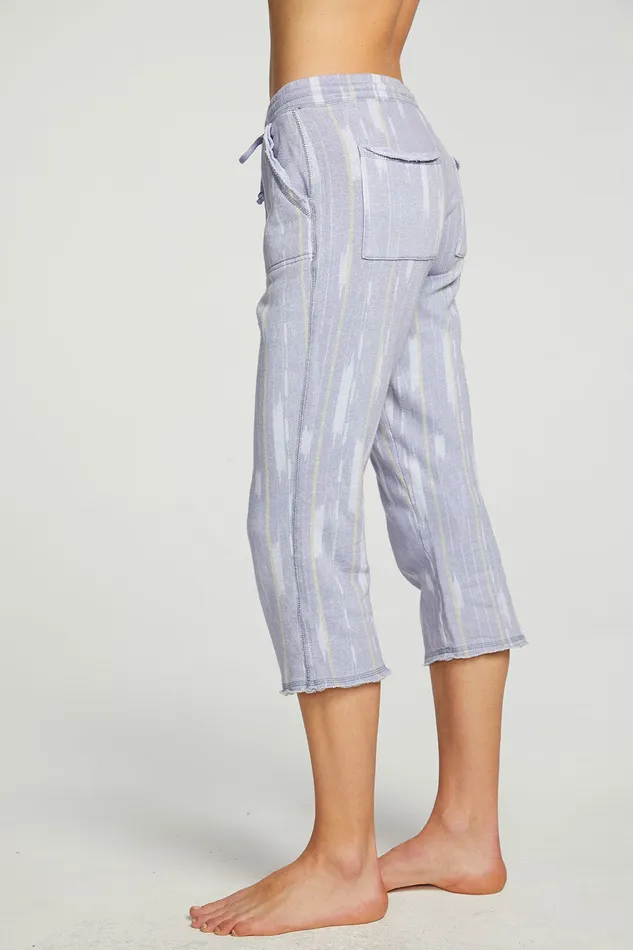 Bottoms Linen French Terry Cropped Relaxed Raw Edge Jogger Chaser Brand Womens