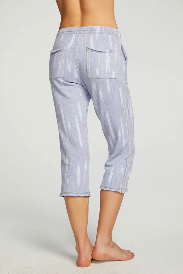 Bottoms Linen French Terry Cropped Relaxed Raw Edge Jogger Chaser Brand Womens