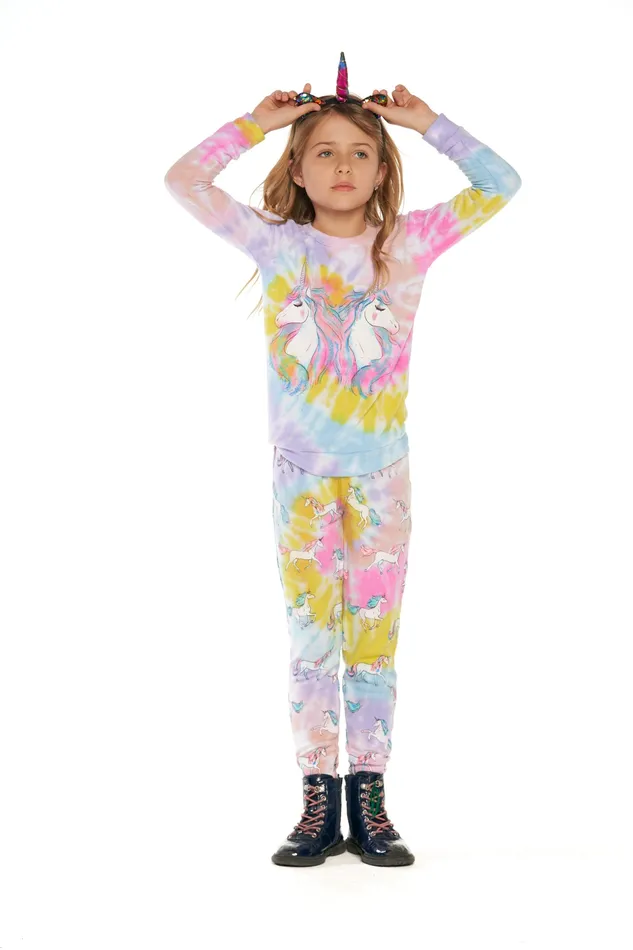 Bottoms Tie Dye Reflected Unicorn Pants Chaser Brand Girls