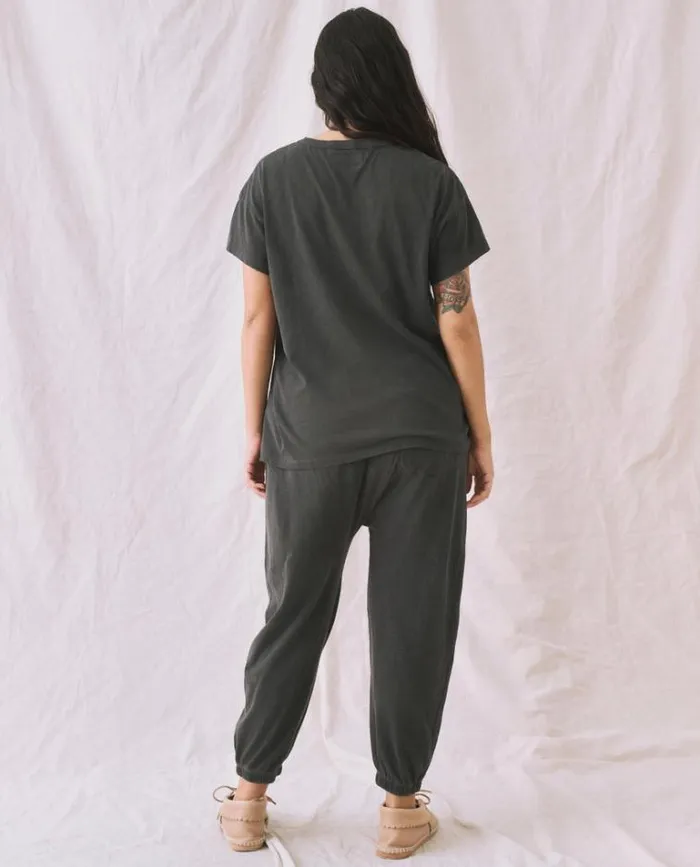 Bottoms Women039s The Great The Jersey Jogger Pant Washed Black