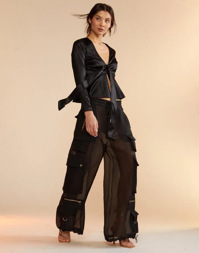 Bottoms Women Cynthia Rowley Organza Cargo Pant