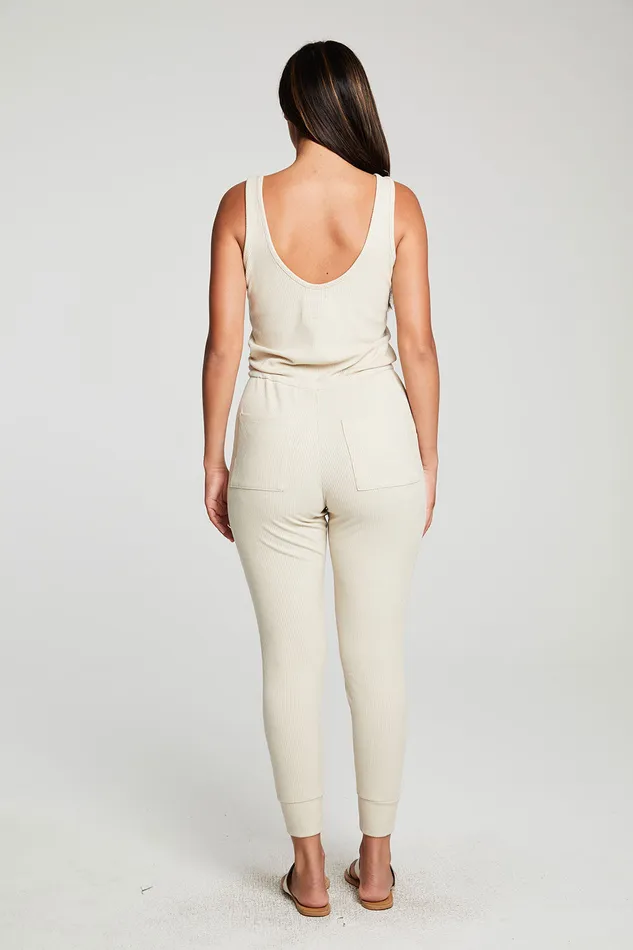 Bottoms Womens Chaser Brand Recycled Cozy Rib Low Back Tank Jumpsuit