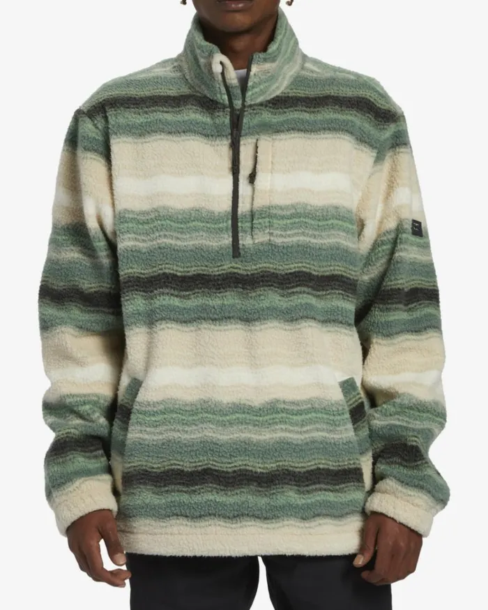 Boundary HalfZip Mock Neck Fleece Matcha Men Billabong Hoodies and Fleece