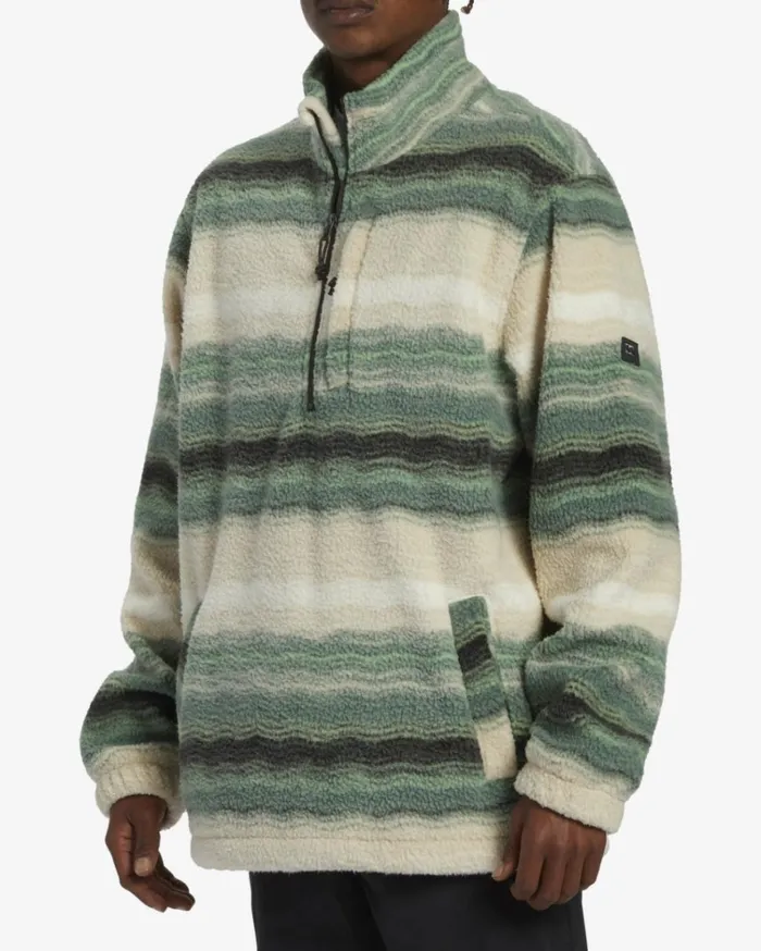 Boundary HalfZip Mock Neck Fleece Matcha Men Billabong Hoodies and Fleece