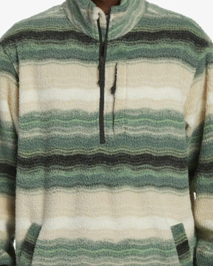 Boundary HalfZip Mock Neck Fleece Matcha Men Billabong Hoodies and Fleece