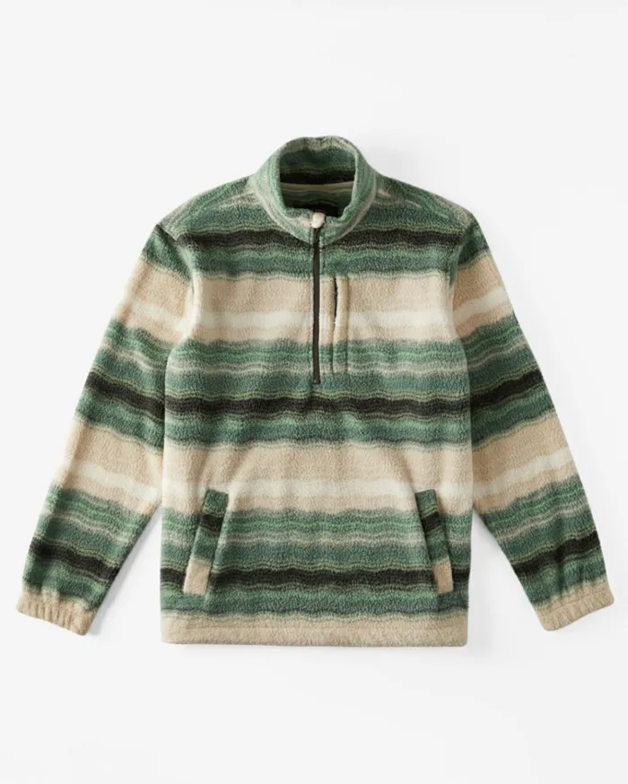 Boundary HalfZip Mock Neck Fleece Matcha Men Billabong Hoodies and Fleece
