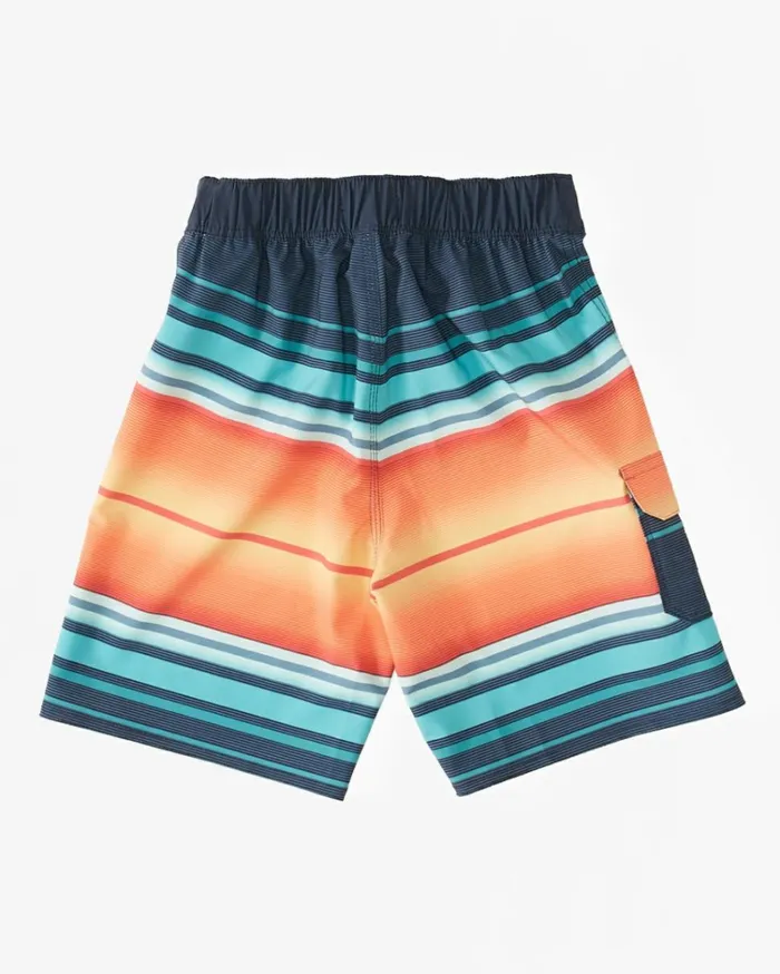 Boy039s 27 All Day Stripe Pro Performance 13034 Boardshorts Navy MenKids Billabong Side Pockets