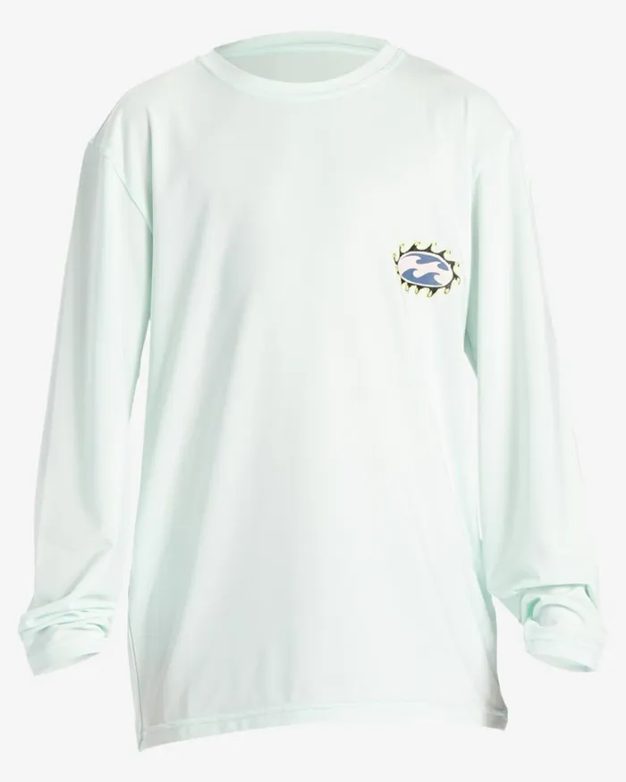 Boy039s 27 Crayon Wave Long Sleeve UPF 50 Surf TShirt Seaglass Kids Billabong Toddlers and Boys 27 Yrs