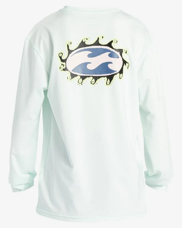 Boy039s 27 Crayon Wave Long Sleeve UPF 50 Surf TShirt Seaglass Kids Billabong Toddlers and Boys 27 Yrs