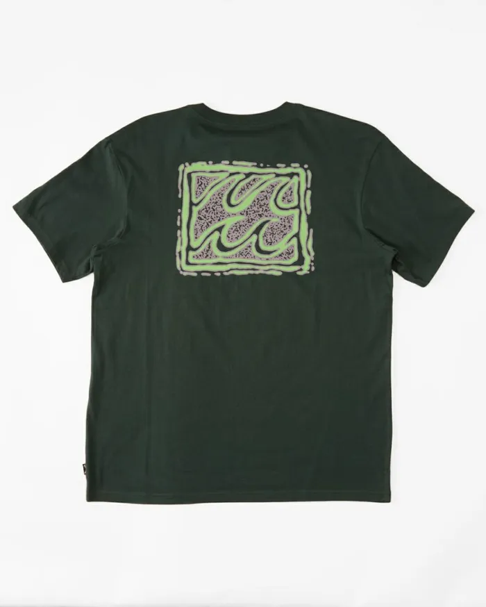 Boy039s 27 Crayon Wave Short Sleeve TShirt Dark Forest Kids Billabong Toddlers and Boys 27 Yrs