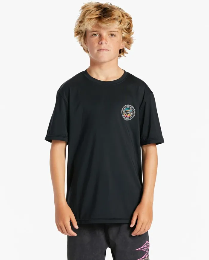 Boy039s 27 Rotor Kids Short Sleeve UPF 50 Surf TShirt Black Kids Billabong Toddlers and Boys 27 Yrs