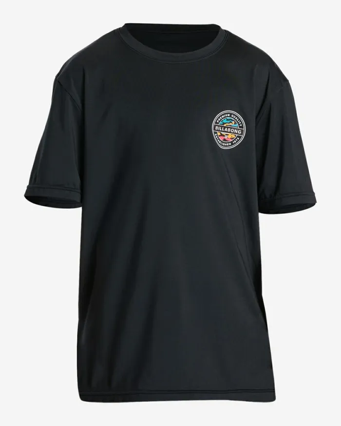 Boy039s 27 Rotor Kids Short Sleeve UPF 50 Surf TShirt Black Kids Billabong Toddlers and Boys 27 Yrs