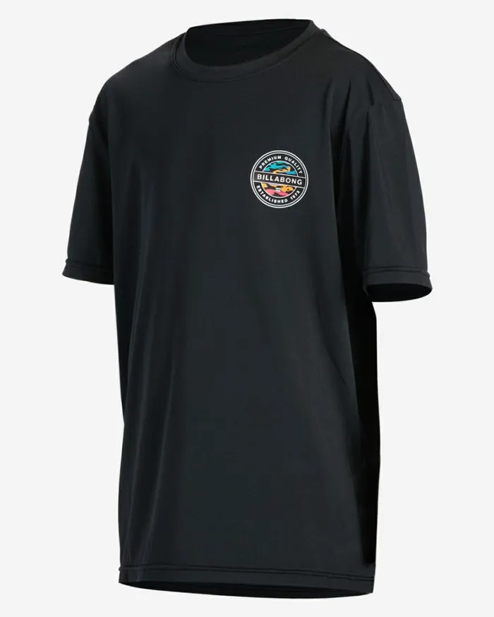 Boy039s 27 Rotor Kids Short Sleeve UPF 50 Surf TShirt Black Kids Billabong Toddlers and Boys 27 Yrs