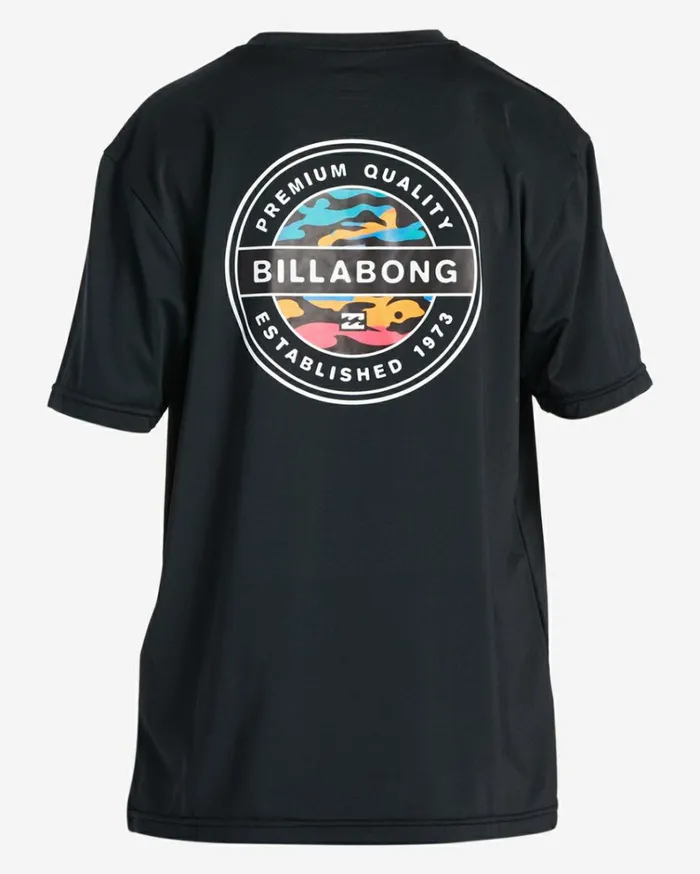 Boy039s 27 Rotor Kids Short Sleeve UPF 50 Surf TShirt Black Kids Billabong Toddlers and Boys 27 Yrs