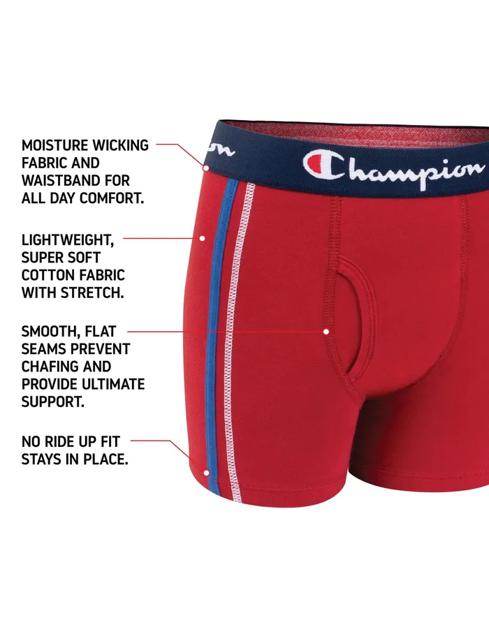 Boy039S Cotton Stretch Boxer Briefs 4 Pairs Assorted Kids Champion Underwear