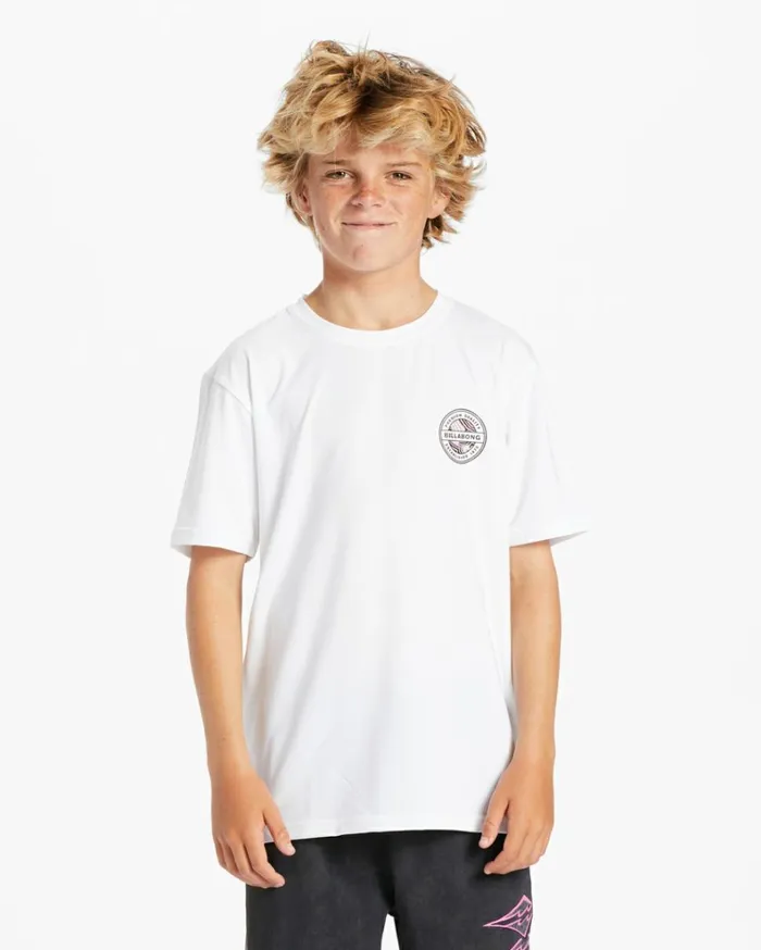 Boy039s Rotor Short Sleeve UPF 50 Surf TShirt White Kids Billabong Boys039 Shorts