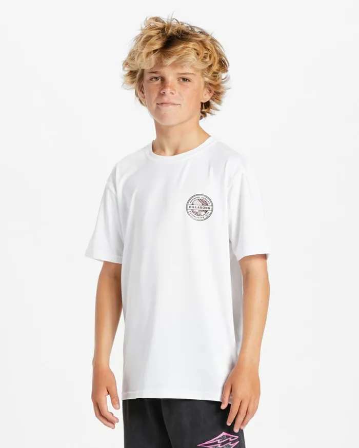 Boy039s Rotor Short Sleeve UPF 50 Surf TShirt White Kids Billabong Boys039 Shorts