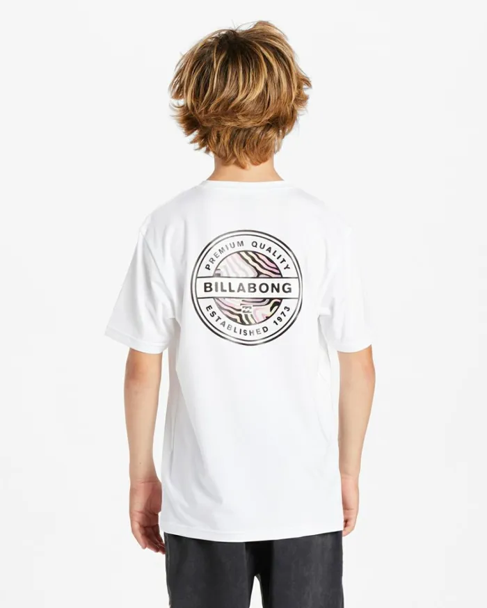 Boy039s Rotor Short Sleeve UPF 50 Surf TShirt White Kids Billabong Boys039 Shorts