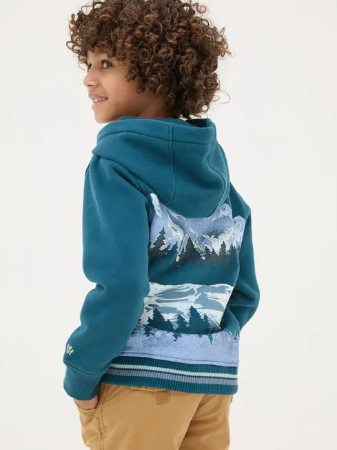 Boys Fatface Sweatshirts and Hoodies Dark Teal Blue Ski Mountain Popover Hoodie Boys Fatface Sweatshirts and Hoodies Dark Teal Blue Ski Mountain Popover Hoodie