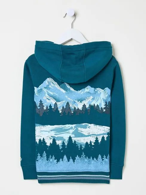 Boys Fatface Sweatshirts and Hoodies Dark Teal Blue Ski Mountain Popover Hoodie Boys Fatface Sweatshirts and Hoodies Dark Teal Blue Ski Mountain Popover Hoodie