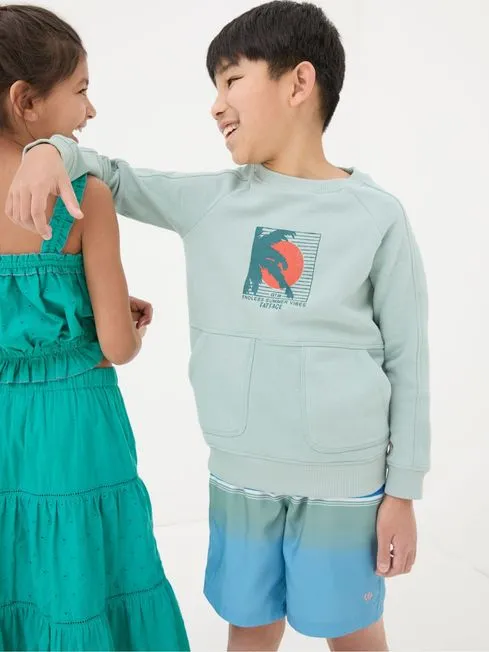 Boys Fatface Sweatshirts and Hoodies Green Surf Graphic Sweatshirt Boys Fatface Sweatshirts and Hoodies Green Surf Graphic Sweatshirt