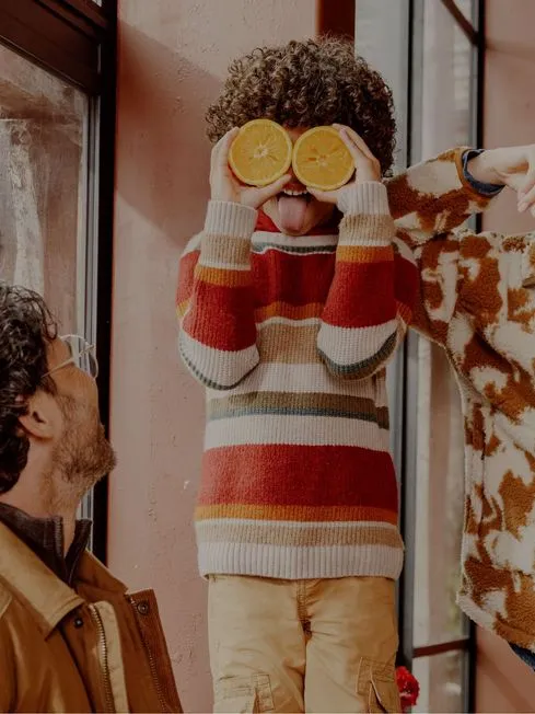 Boys Fatface Sweatshirts and Hoodies Oatmeal Cream Stripe Hooded Jumper