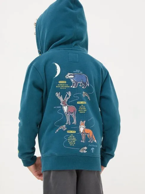 Boys Fatface Sweatshirts and Hoodies Teal Blue Dark Skies Animal Zip Through Hoodie Boys Fatface Sweatshirts and Hoodies Teal Blue Dark Skies Animal Zip Through Hoodie