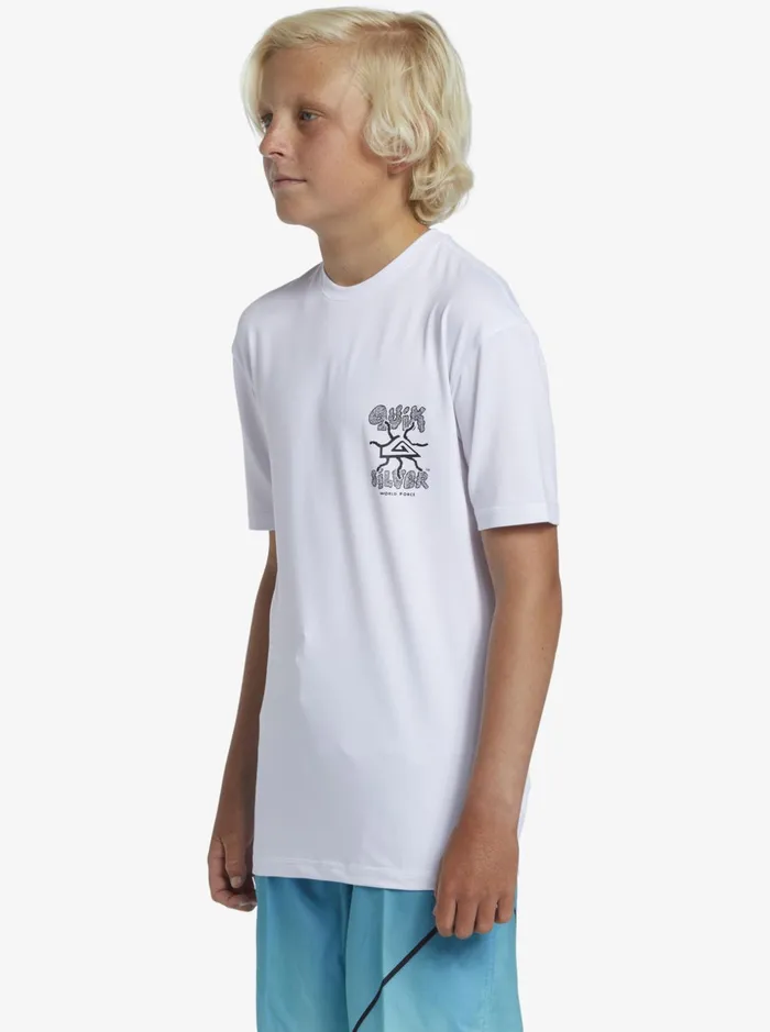 Boys Quiksilver Rashguards Boy039s 816 Mix Session UPF 50 Short Sleeve Surf Tee White Boys Quiksilver Rashguards Boy039s 816 Mix Session UPF 50 Short Sleeve Surf Tee White