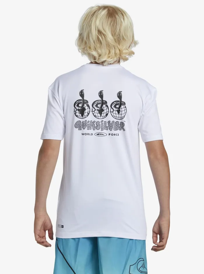 Boys Quiksilver Rashguards Boy039s 816 Mix Session UPF 50 Short Sleeve Surf Tee White Boys Quiksilver Rashguards Boy039s 816 Mix Session UPF 50 Short Sleeve Surf Tee White