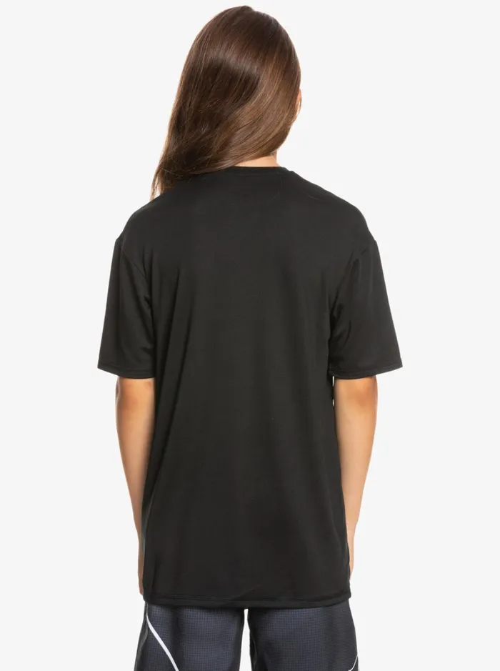 Boys Quiksilver Rashguards Boy039s 816 Solid Streak Short Sleeve UPF 50 Surf TShirt Black Boys Quiksilver Rashguards Boy039s 816 Solid Streak Short Sleeve UPF 50 Surf TShirt Black