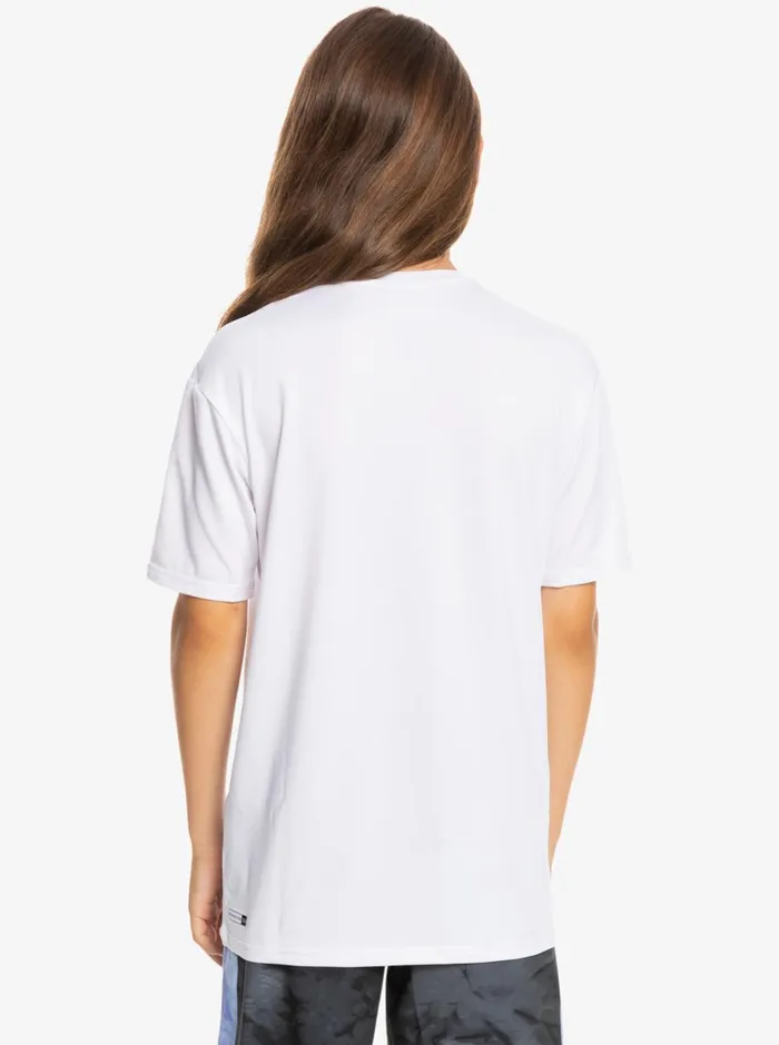 Boys Quiksilver Rashguards Boy039s 816 Solid Streak Short Sleeve UPF 50 Surf TShirt White Boys Quiksilver Rashguards Boy039s 816 Solid Streak Short Sleeve UPF 50 Surf TShirt White