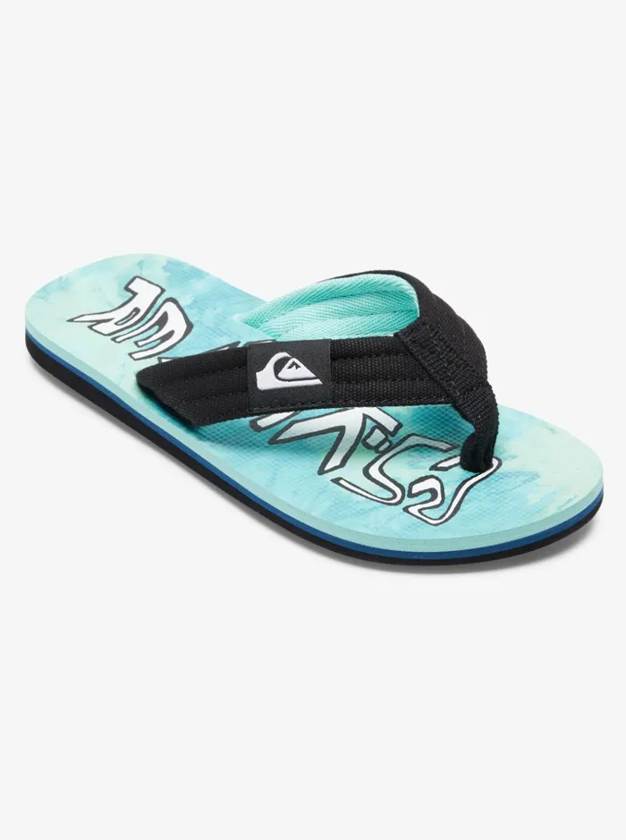 Boys Quiksilver Sandals Boy039s 816 Molokai Layback Sandals Greenblueyellow