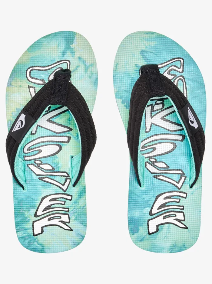 Boys Quiksilver Sandals Boy039s 816 Molokai Layback Sandals Greenblueyellow