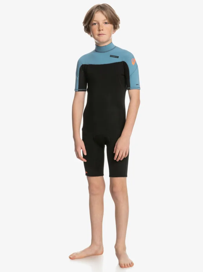 Boys Quiksilver Wetsuits Boy039s 816 22mm Everyday Sessions Short Sleeve Back Zip Springsuit Blackprovincial Blue