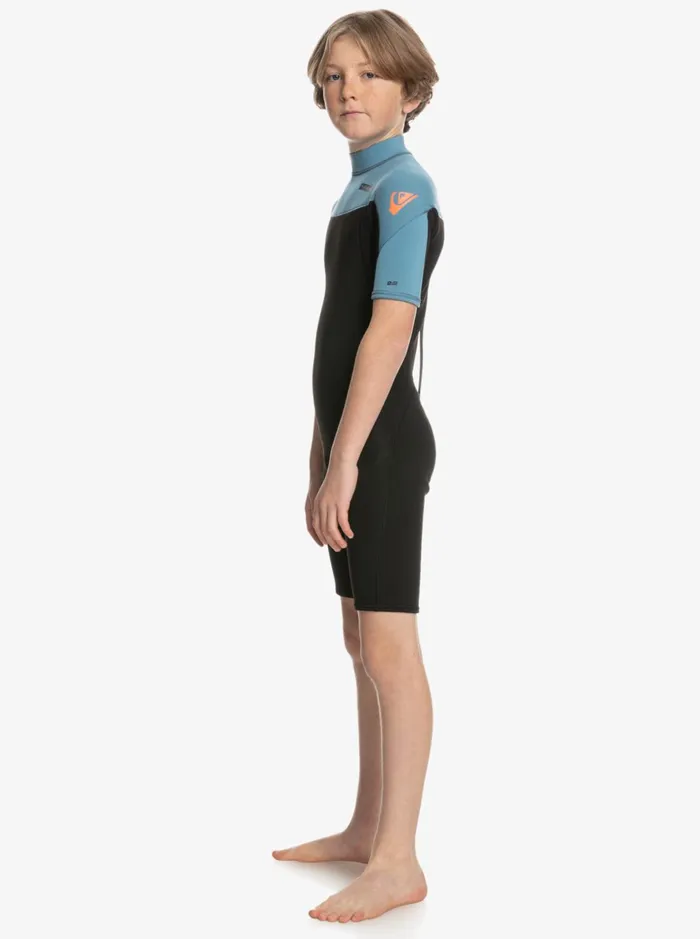 Boys Quiksilver Wetsuits Boy039s 816 22mm Everyday Sessions Short Sleeve Back Zip Springsuit Blackprovincial Blue
