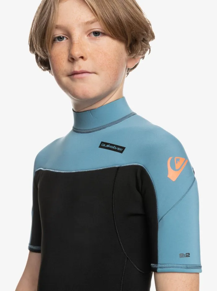 Boys Quiksilver Wetsuits Boy039s 816 22mm Everyday Sessions Short Sleeve Back Zip Springsuit Blackprovincial Blue