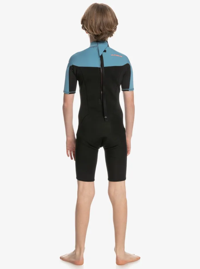 Boys Quiksilver Wetsuits Boy039s 816 22mm Everyday Sessions Short Sleeve Back Zip Springsuit Blackprovincial Blue