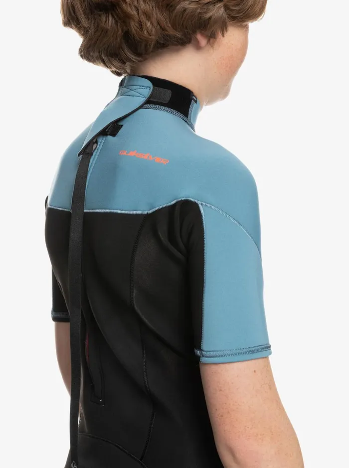 Boys Quiksilver Wetsuits Boy039s 816 22mm Everyday Sessions Short Sleeve Back Zip Springsuit Blackprovincial Blue