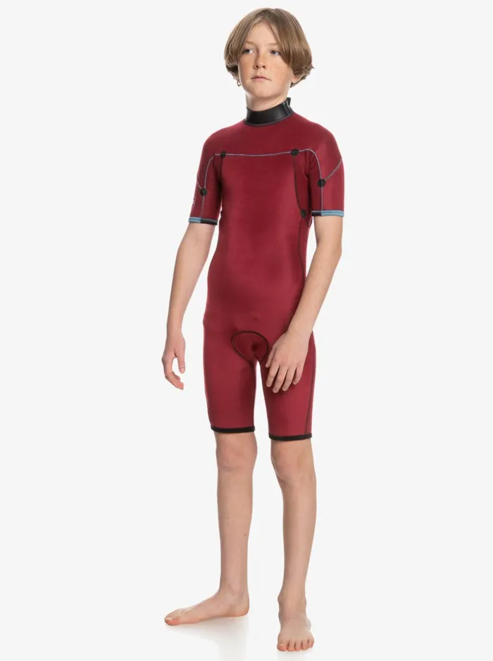 Boys Quiksilver Wetsuits Boy039s 816 22mm Everyday Sessions Short Sleeve Back Zip Springsuit Blackprovincial Blue