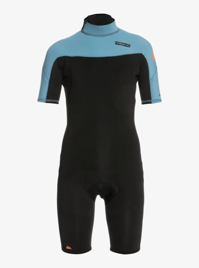 Boys Quiksilver Wetsuits Boy039s 816 22mm Everyday Sessions Short Sleeve Back Zip Springsuit Blackprovincial Blue