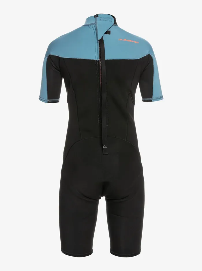 Boys Quiksilver Wetsuits Boy039s 816 22mm Everyday Sessions Short Sleeve Back Zip Springsuit Blackprovincial Blue