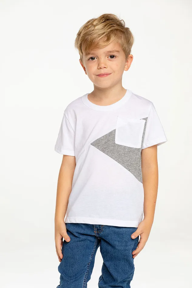 Boys Tops Chaser Brand RPET Blocked Jersey Blocked Short Sleeve Pocket Tee