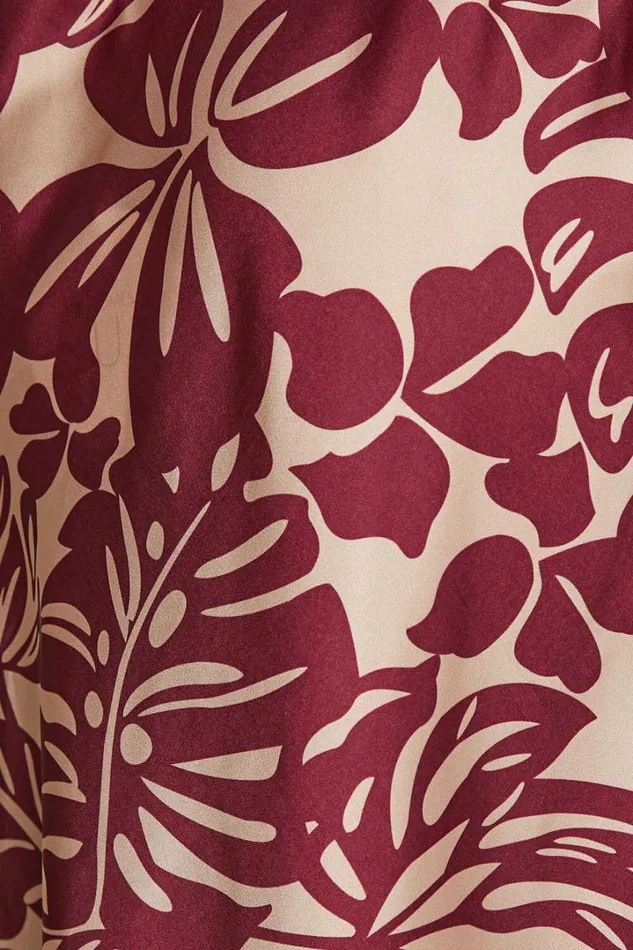 BREANA STRAPLESS RUCHED BUST MAXI In Wine Floral Women Showpo Dresses